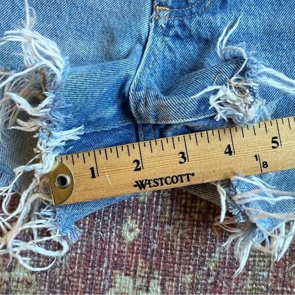 Agolde Button Fly Size 30 Parker Distressed Denim Women Shorts - Picture 6 of 13